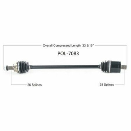 WIDE OPEN OE Replacement CV Axle for POL REAR L/R RZR XP/XP4 TURBO S 19 POL-7083
